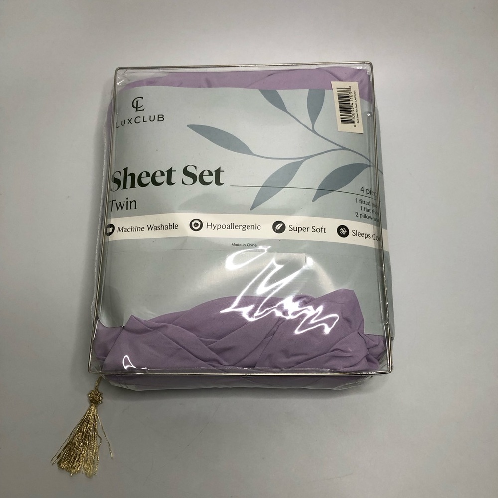 Luxclub 4 Piece Sheet Set Twin Lavender, (open Package)